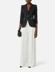 Jacket in double layer stretch crêpe fabric with logo details black