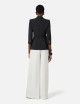Jacket in double layer stretch crêpe fabric with logo details black