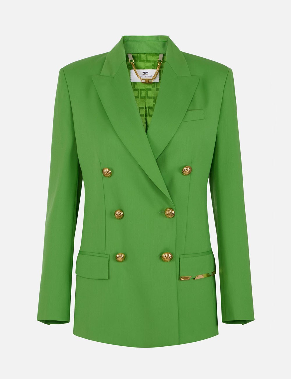 Cool wool jacket with jewel plaque aloe