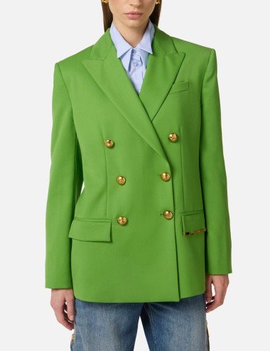 Cool wool jacket with jewel plaque aloe