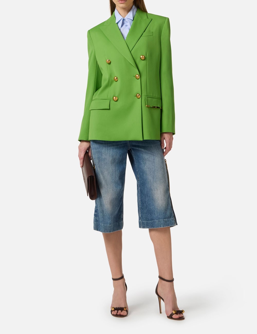 Cool wool jacket with jewel plaque aloe