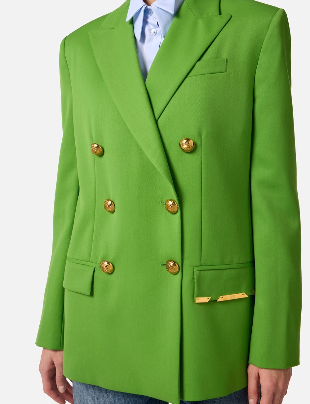 Cool wool jacket with jewel plaque aloe