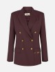 Cool wool jacket with jewel plaque cocoa