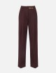 Pantaloni in fresco lana con placca gioiello cacao