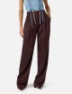 Cool wool trousers with jewel plaque cocoa