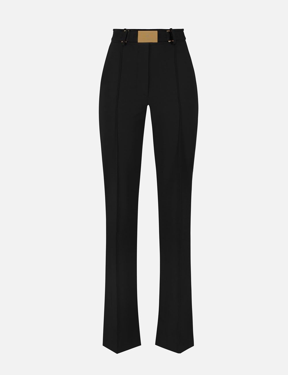 Trousers in technical bi-elastic fabric with belt black