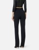 Pantaloni in tessuto tecnico bielastico con cintura nero