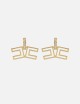 Earrings with rhinestones gold yellow