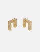Earrings with rhinestones gold yellow