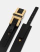 Leather belt with logo detail black