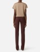 Trousers in technical bi-elastic fabric with belt cocoa