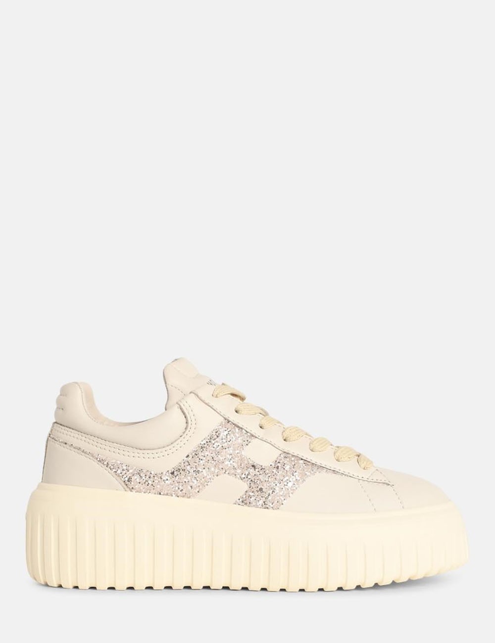 SNEAKER H-STRIPES IN PELLE BIANCA