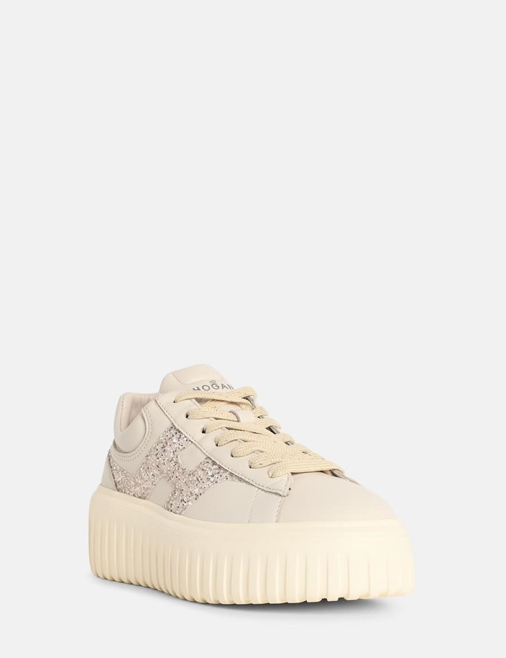 SNEAKER H-STRIPES IN PELLE BIANCA