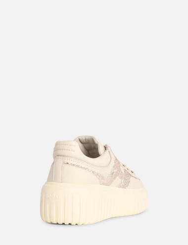 SNEAKER H-STRIPES IN PELLE BIANCA