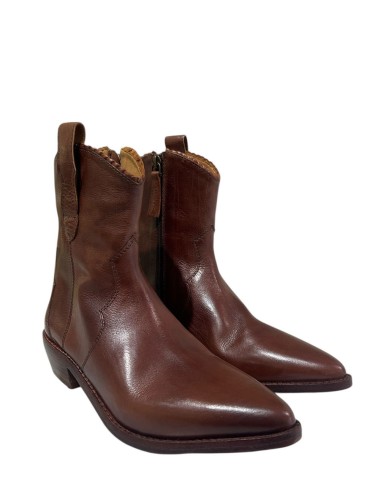 Stivaletto Texano MAIA tamponato wash marsala