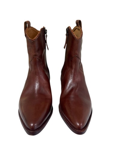 Stivale Texano MAIA tamponato wash marsala