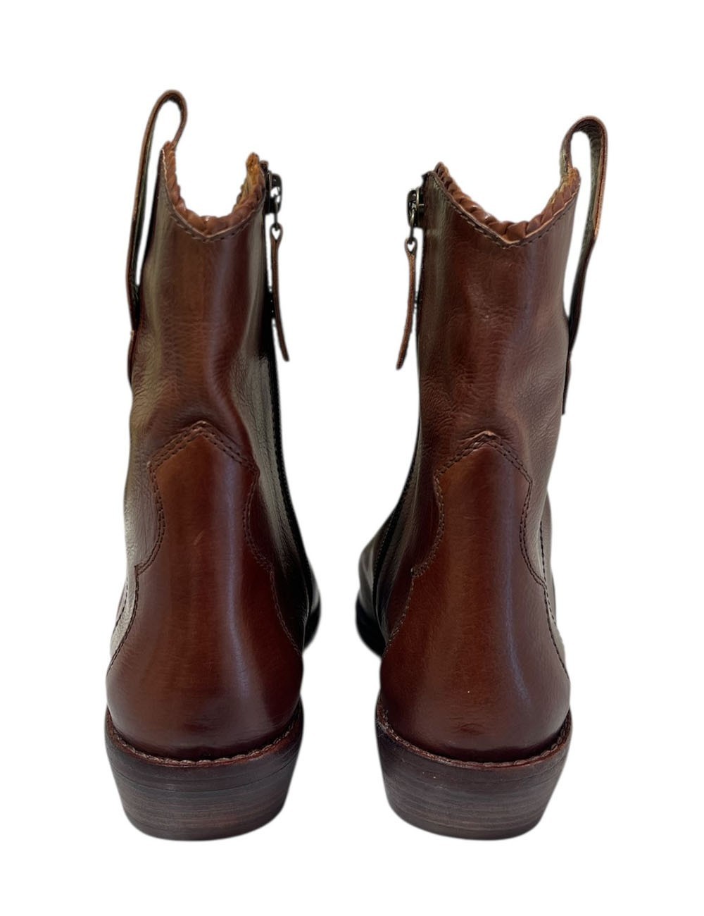 Stivale Texano MAIA tamponato wash marsala