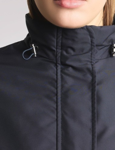 Virginia Coat in Popeline Tecnico blu