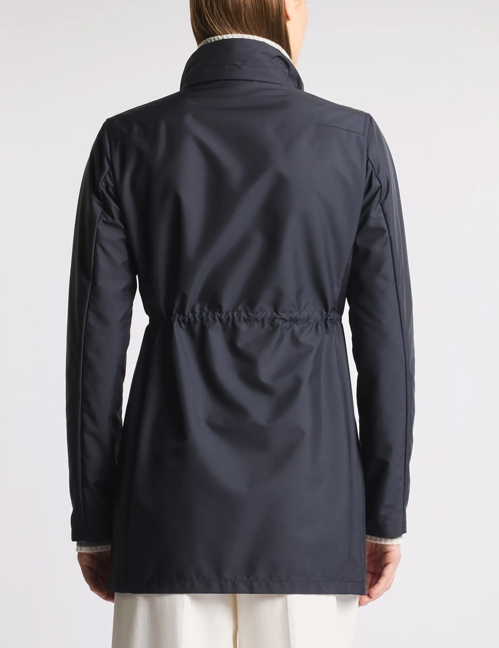 Virginia Coat in Popeline Tecnico blu