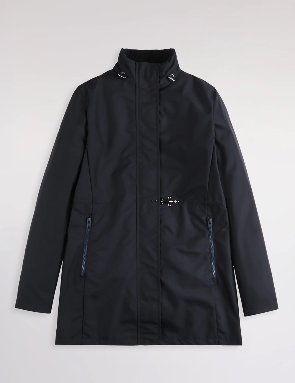 Virginia Coat in Popeline Tecnico blu