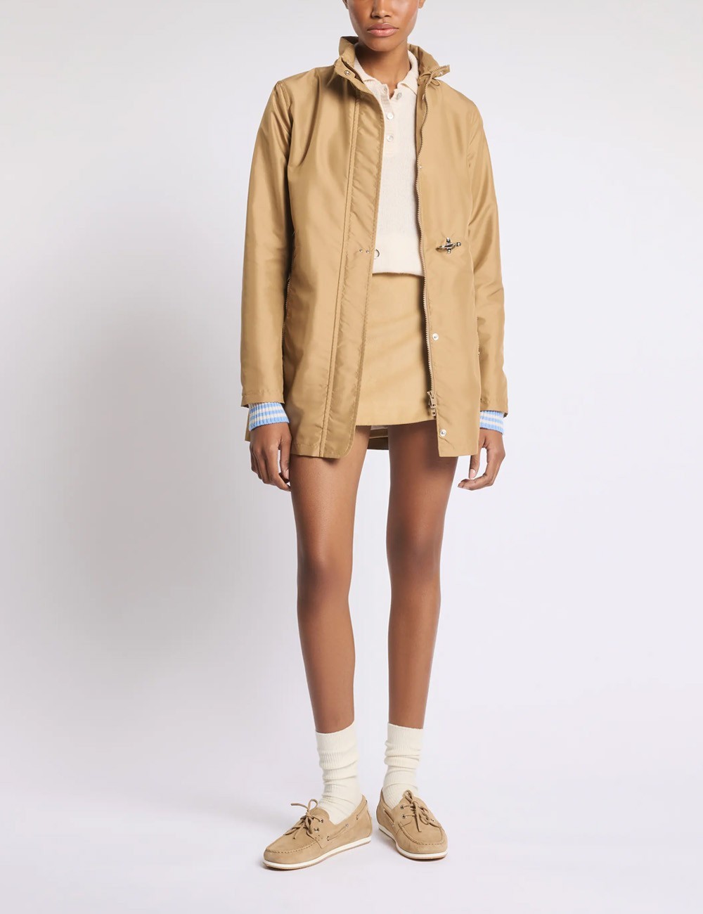 Virginia Coat in Technical Poplin sabbia