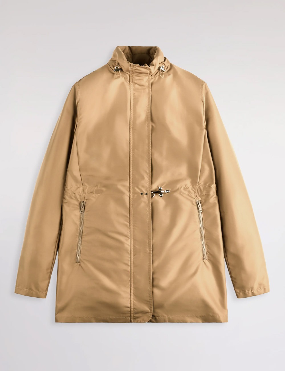 Virginia Coat in Popeline Tecnico sabbia