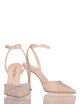 AMY 90 High heel ankle strap in nappa nude
