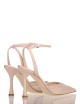 AMY 90 High heel ankle strap in nappa nude