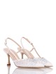 Décolleté slingback AMY 70 in tessuto e nappa avorio