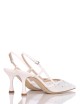 Décolleté slingback AMY 70 in tessuto e nappa avorio