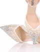 Décolleté AMY 90 in pizzo e nappa con applicazione di strass avorio