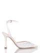 AMY 90 High heel ankle strap in nappa ivory