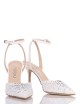 AMY 90 High heel ankle strap in nappa ivory