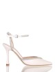Décolleté AMY 90 in nappa con fascia strass avorio