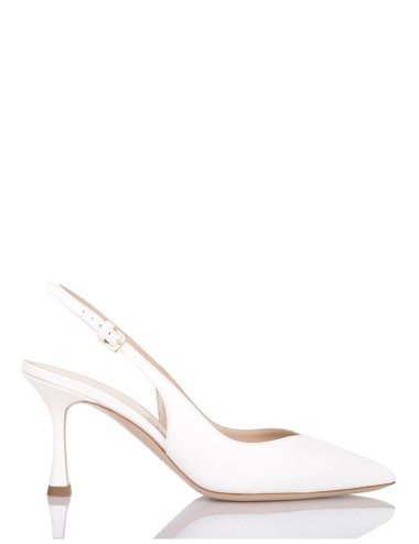 MYA 70 High heel point toe sling back pump in nappa leather ivory