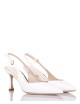 MYA 70 High heel point toe sling back pump in nappa leather ivory