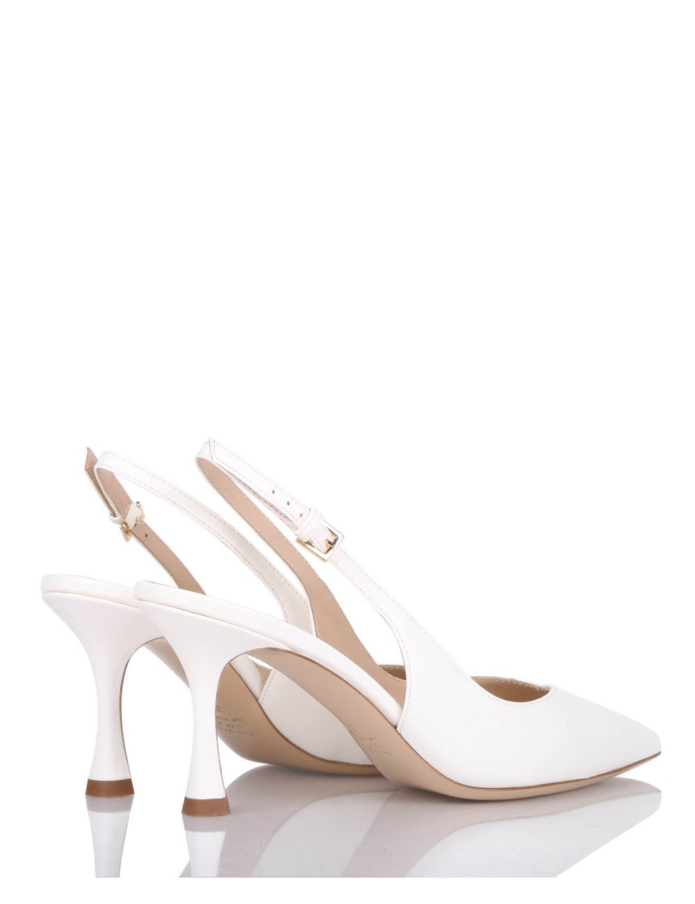 MYA 70 High heel point toe sling back pump in nappa leather ivory