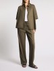 Pantaloni Regular Fit in Popeline Stretch verde