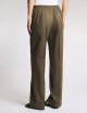 Pantaloni Regular Fit in Popeline Stretch verde