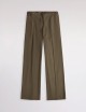 Pantaloni Regular Fit in Popeline Stretch verde