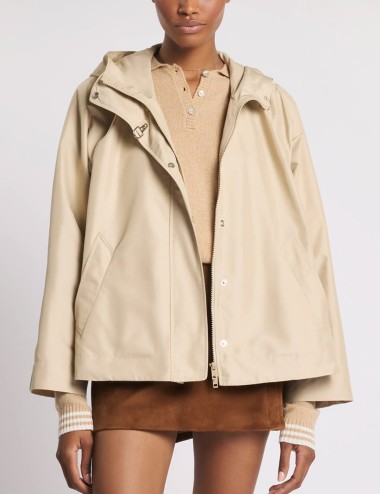 Short Parka in Technical Poplin beige