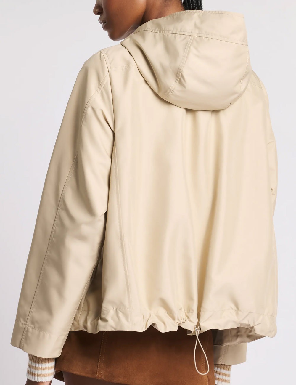 Short Parka in Technical Poplin beige