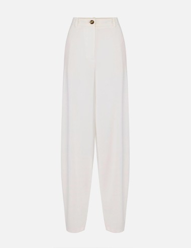 Pantaloni in crêpe leggero avorio