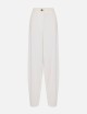 Lightweight crêpe fabric trousers ivory