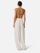 Lightweight crêpe fabric trousers ivory