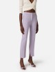 Trousers in lightweight crêpe fabric with logo charm lillà