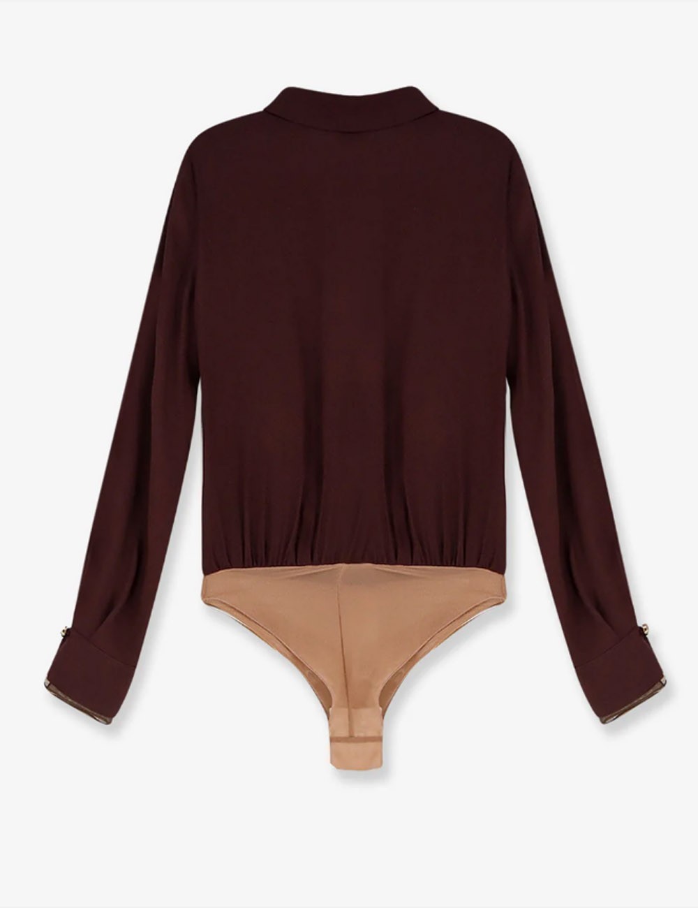 Bodysuit in viscose georgette fabric cacao