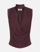 Top in georgette di viscosa cacao