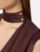 Top in georgette di viscosa cacao