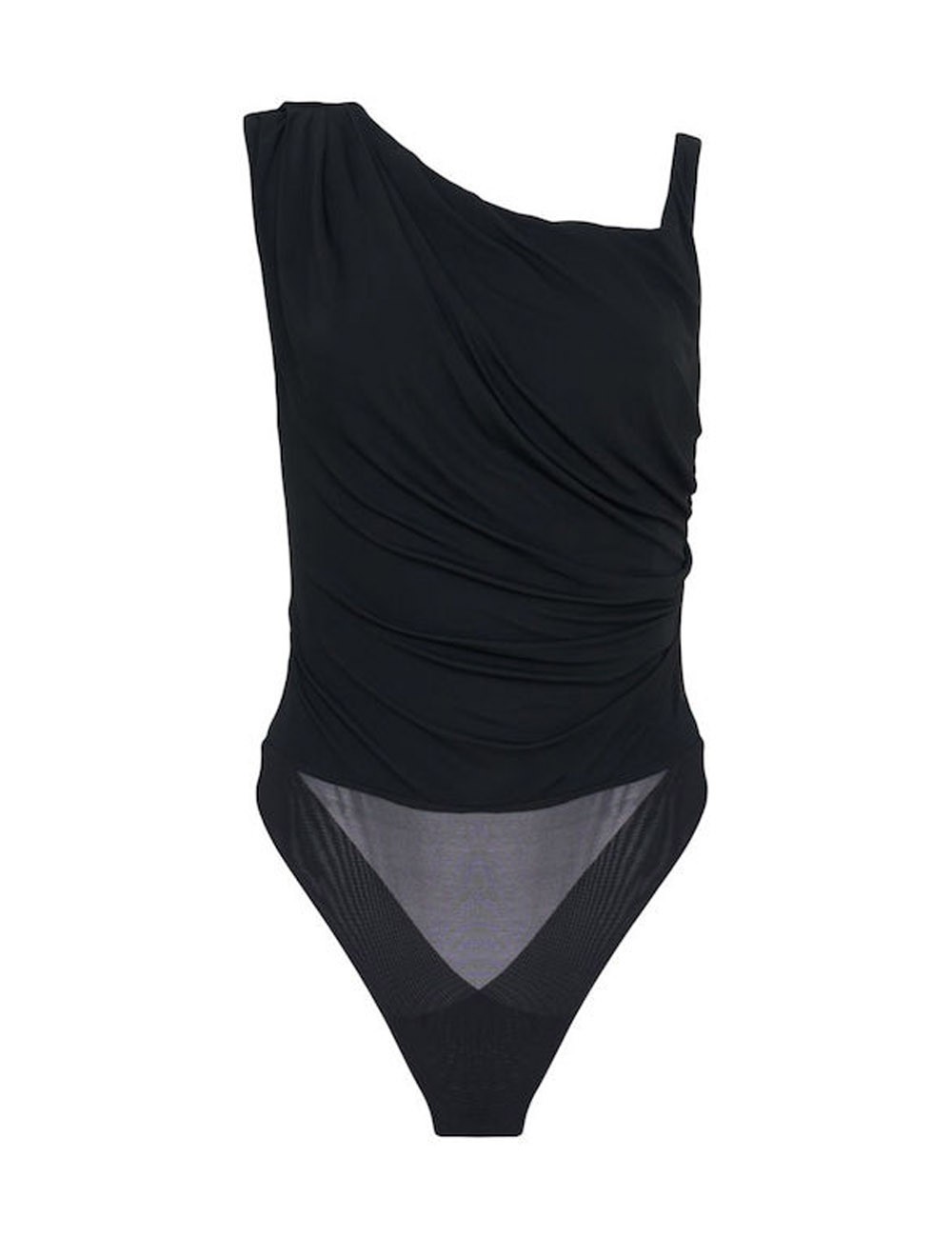 Body in jersey con spalla gioiello nero